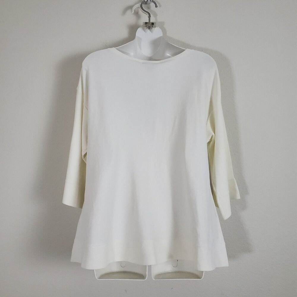 Tommy Hilfiger Women's Sweater Large Ivory Knit Lightweight Basic Minimalist - Picture 7 of 9